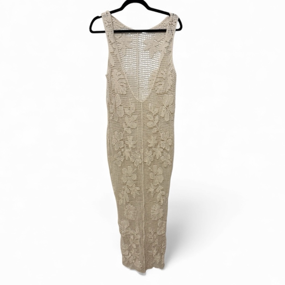 Elegant Cream Crochet Dress - Picture 2 of 3